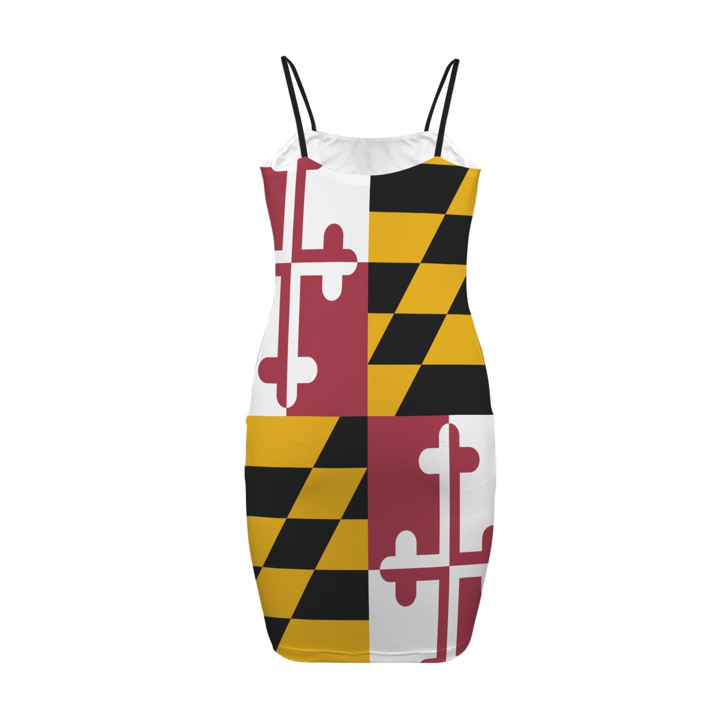 Maryland Flag Inspired Backless Spaghetti Strap Bodycon Dress