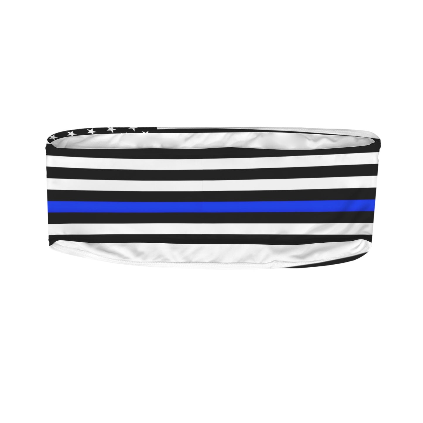 Thin Blue Line Flag Inspired Bandeau Tube Bikini Top