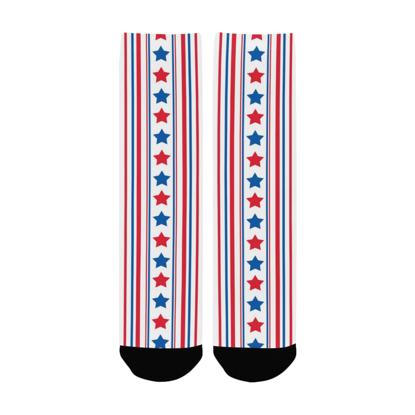 USA/American Flag Inspired Stars and Stripes Pattern Women’s Custom Socks Made in the USA