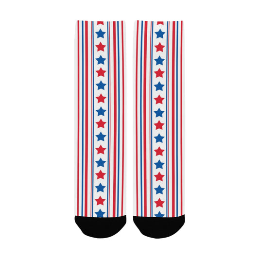 USA/American Flag Inspired Stars and Stripes Pattern Women’s Custom Socks Made in the USA