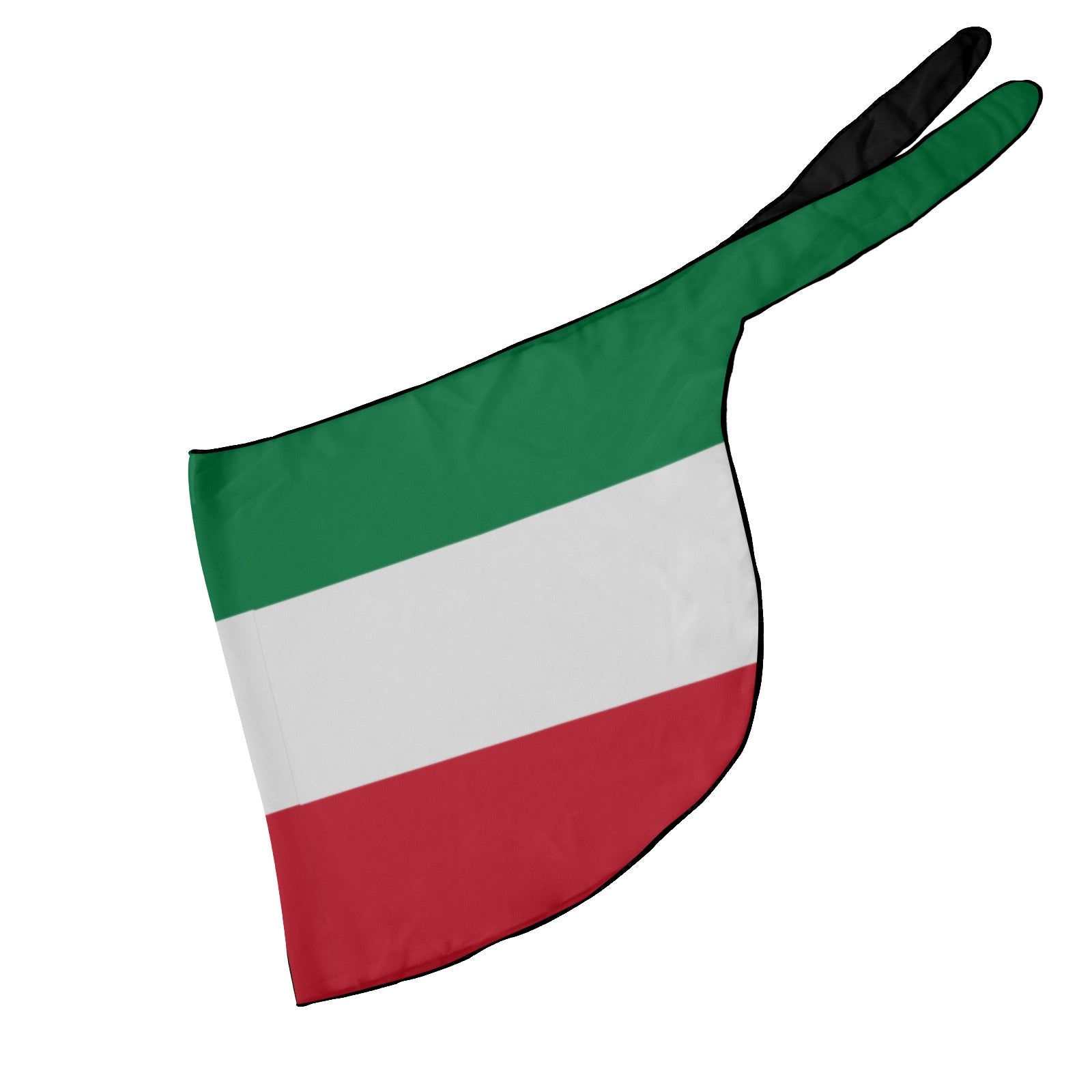 Red, white, green Italy apron by [Brand] with straps.