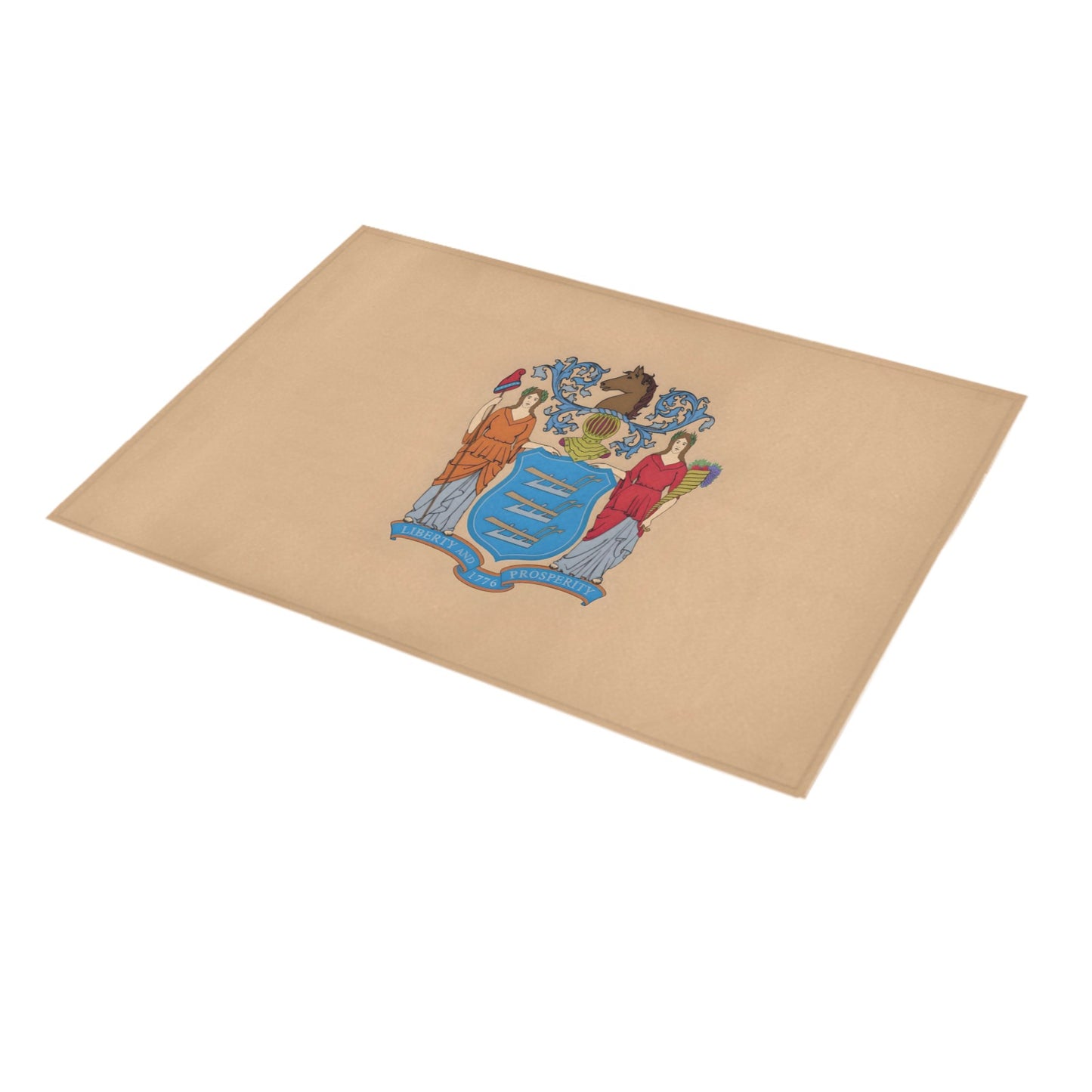 New Jersey Flag Inspired Doormat 30" x 18" (Sponge Material)