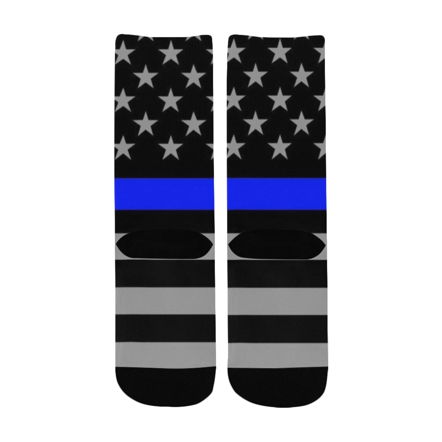 Thin Blue Line Flag Inspired (subdued) Kid's Custom Socks (Made in the USA)