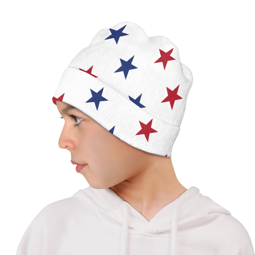 USA/American Flag Inspired Red and Blue Stars Kids' Beanie