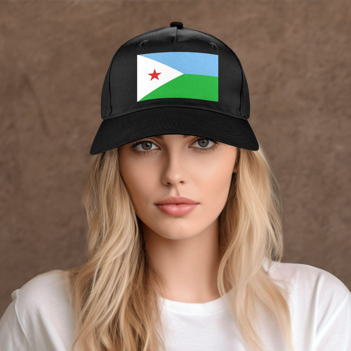 Djibouti Flag Inspired Baseball Cap | Printed in the USA