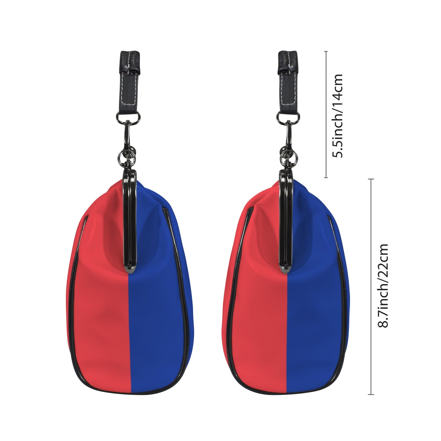 France Flag Inspired Kisslock Crossbody Shoulder Bag
