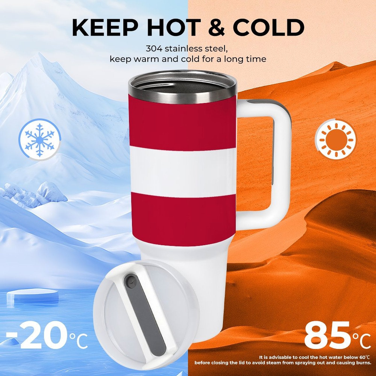 [Brand] insulated tumbler keeps drinks hot or cold beautifully.