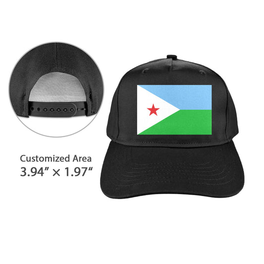 Djibouti Flag Inspired Baseball Cap | Printed in the USA