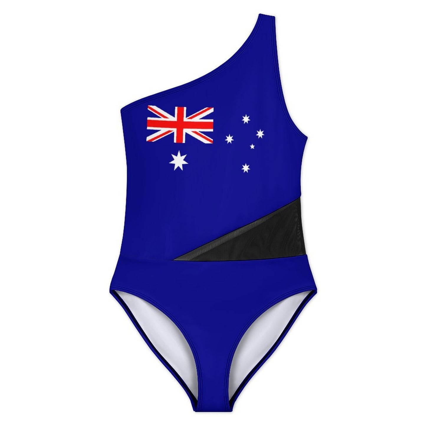 Australia Flag Inspired Women’s One-Shoulder Mesh Swimsuit