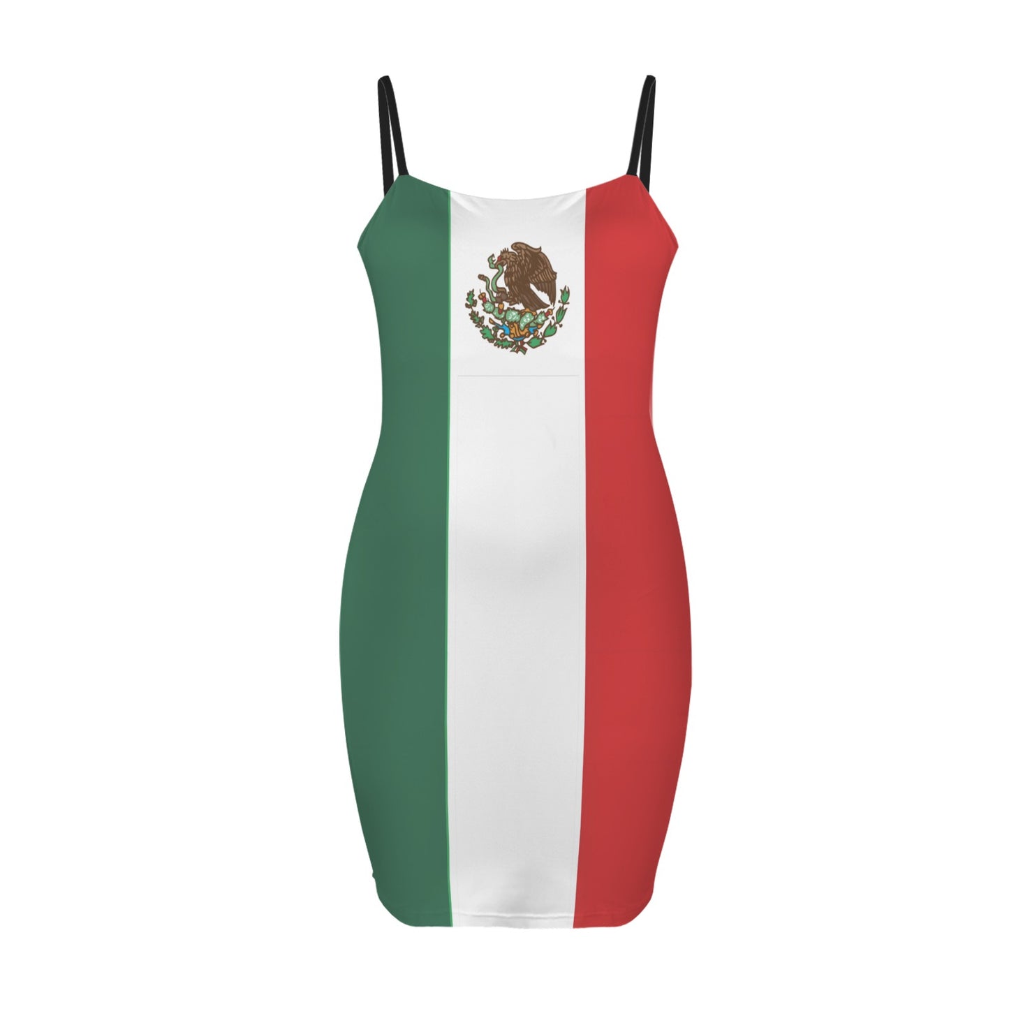 Mexico Flag Inspired Backless Spaghetti Strap Bodycon Dress