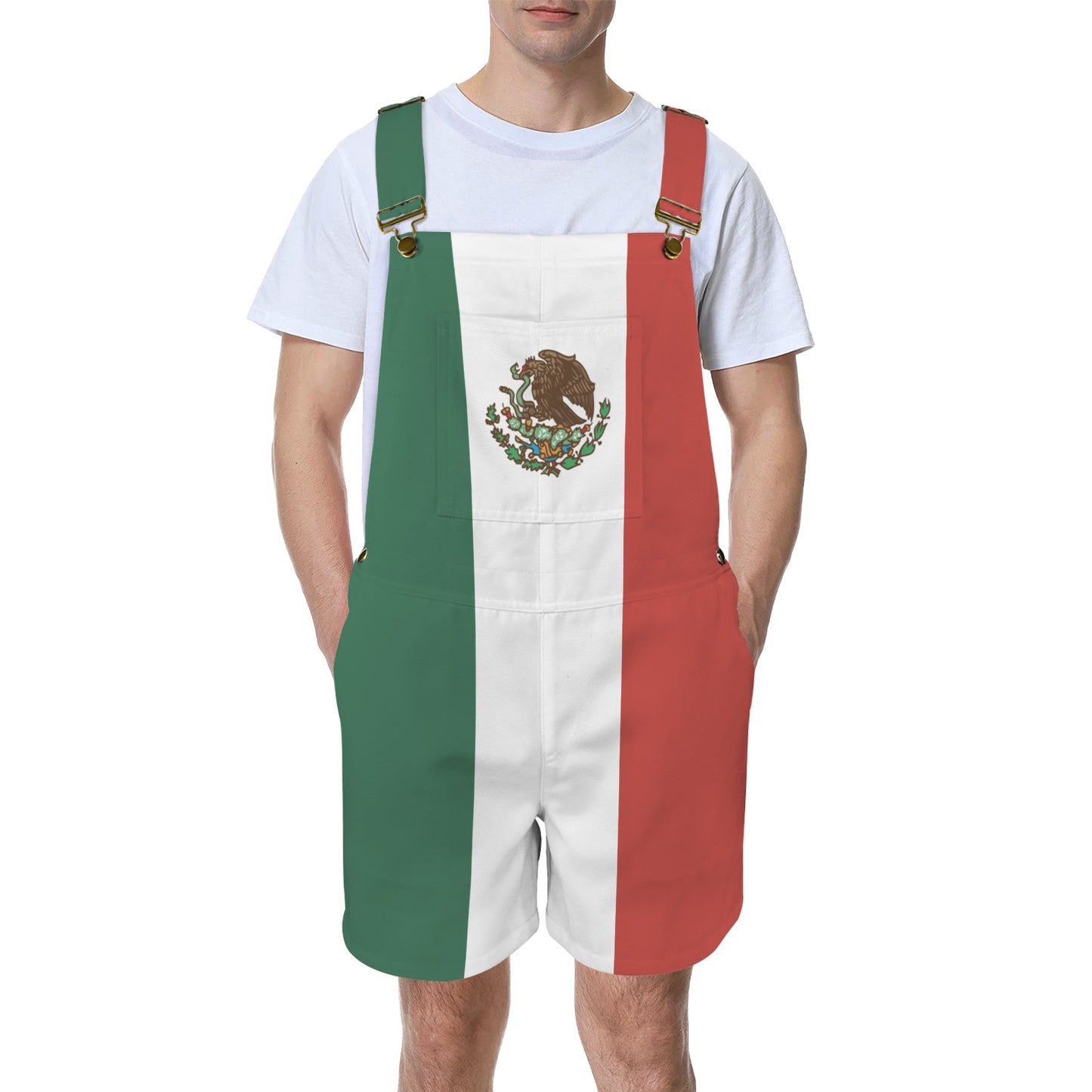 Mexico Flag Inspired Unisex Suspender Overalls