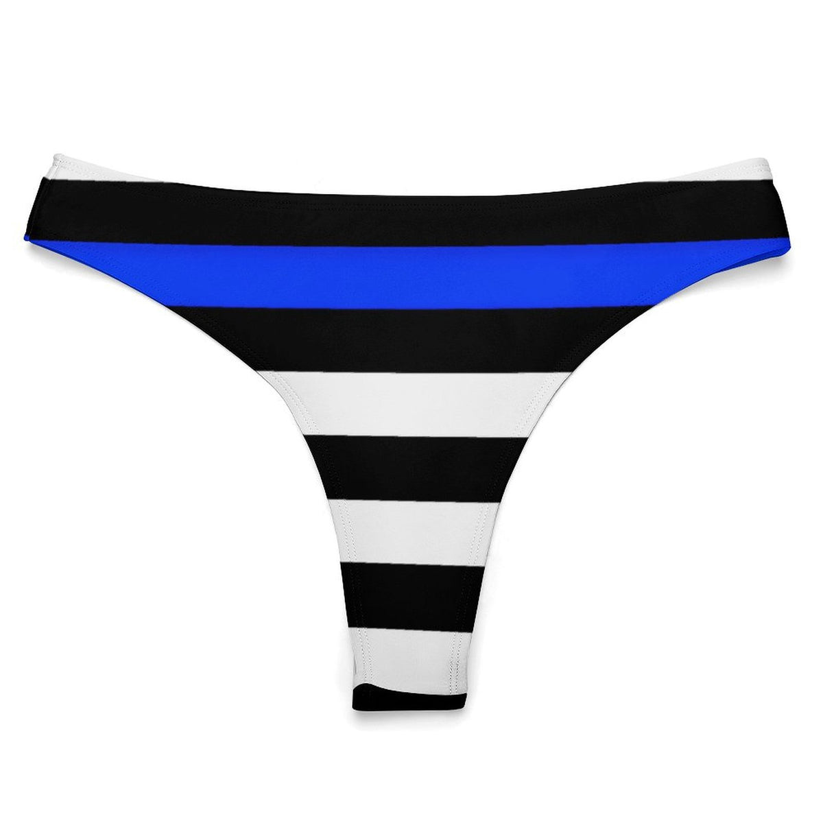 Thin Blue Line Flag Inspired T-Back Thong Bikini Style-2