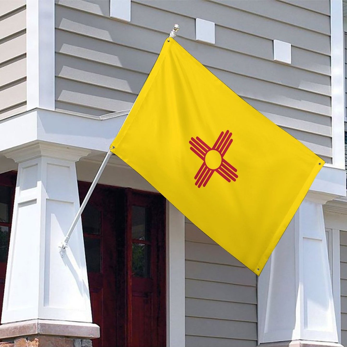New Mexico Flag Inspired Wall Mount Flag with Four Grommets (35x59 in)