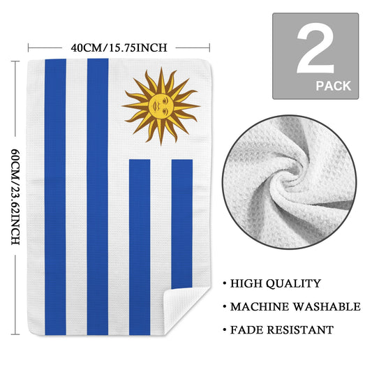 Uruguay Flag Inspired Kitchen Towel 40X60cm (Pack of 2) (Made in the USA)