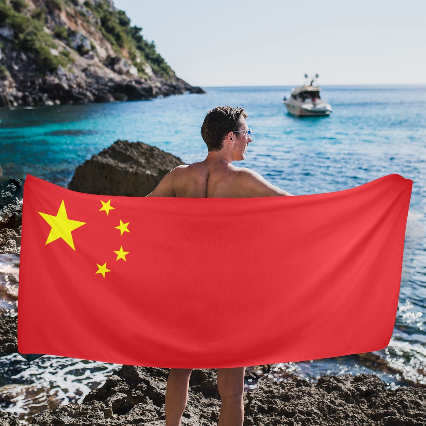 China Flag Beach Towel 31"x71" (Made in USA)