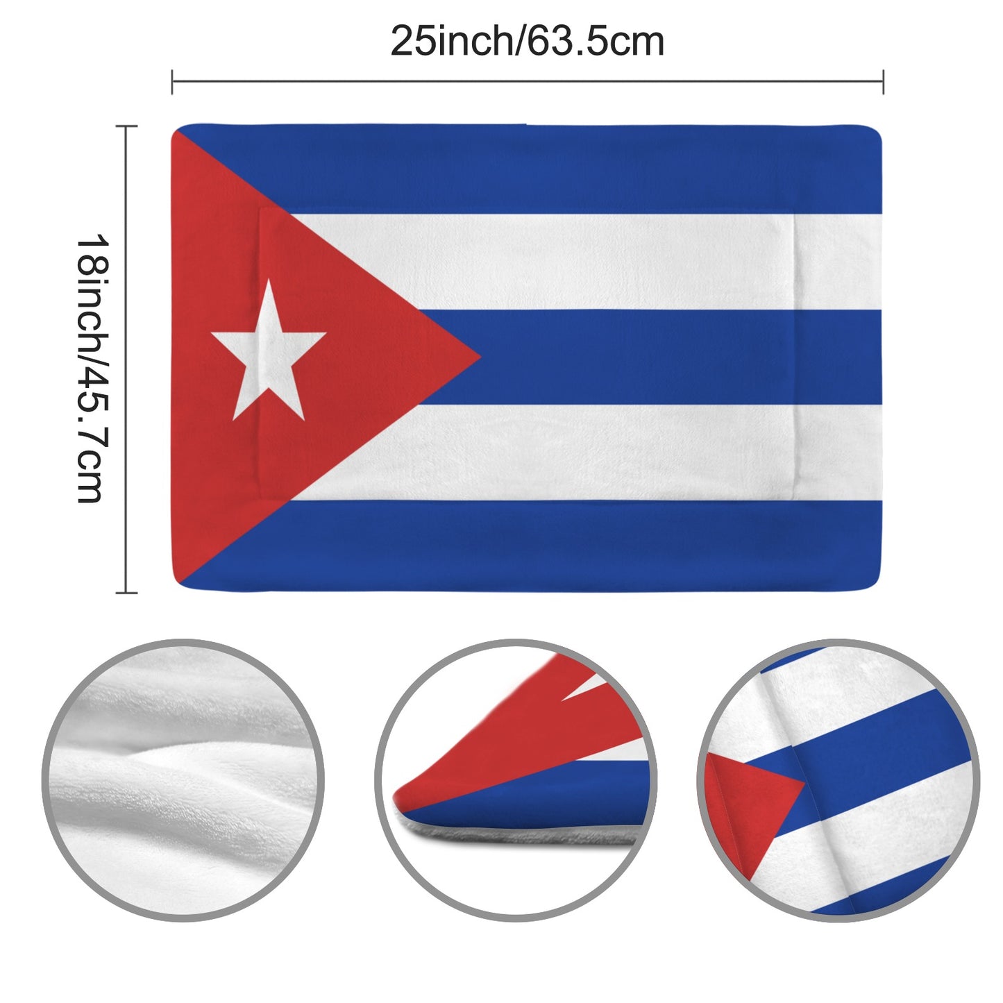 Cuba Flag Inspired Pet Mat 25x18inch (Made in the USA)