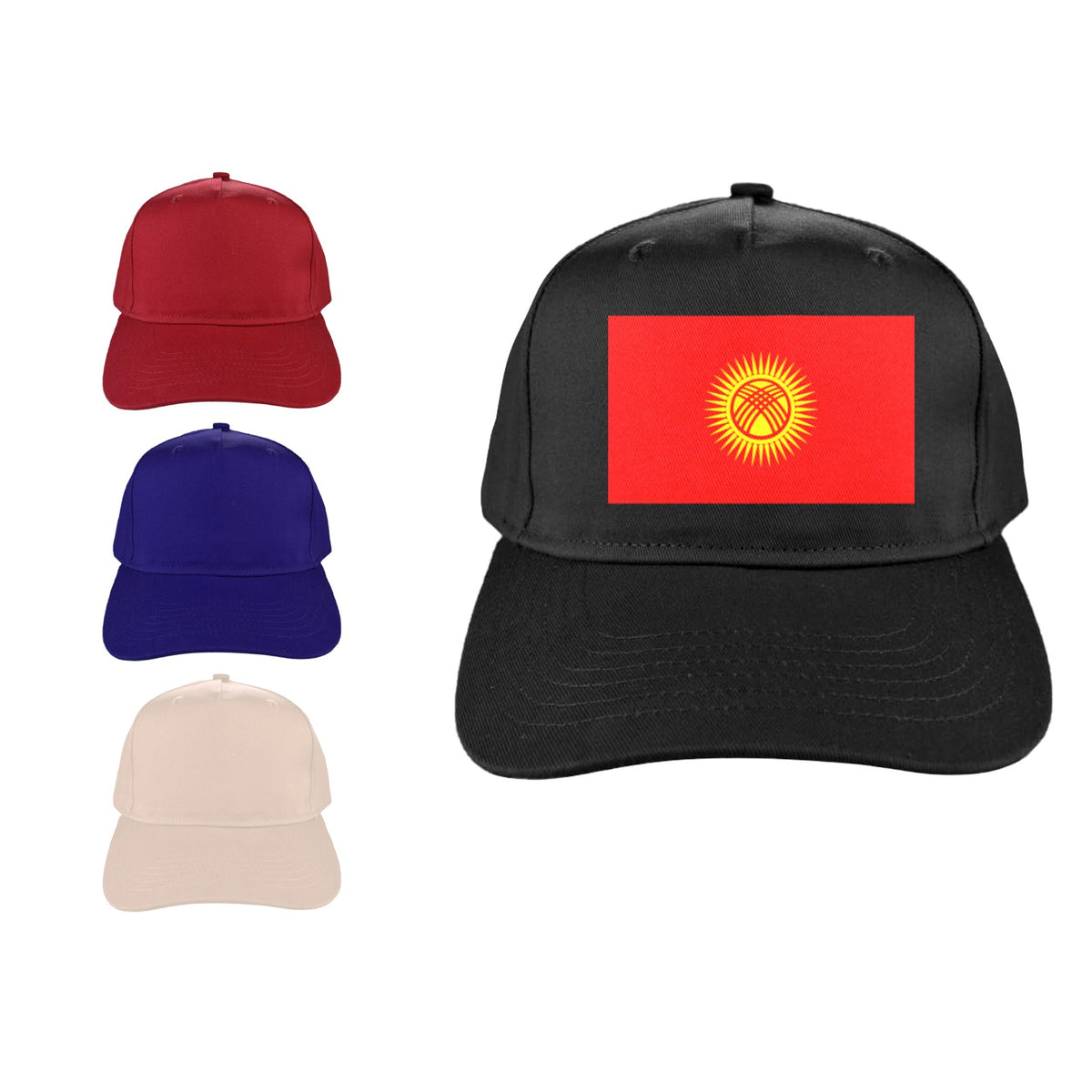 Kyrgyzstan Flag Inspired Baseball Cap | Printed in the  USA