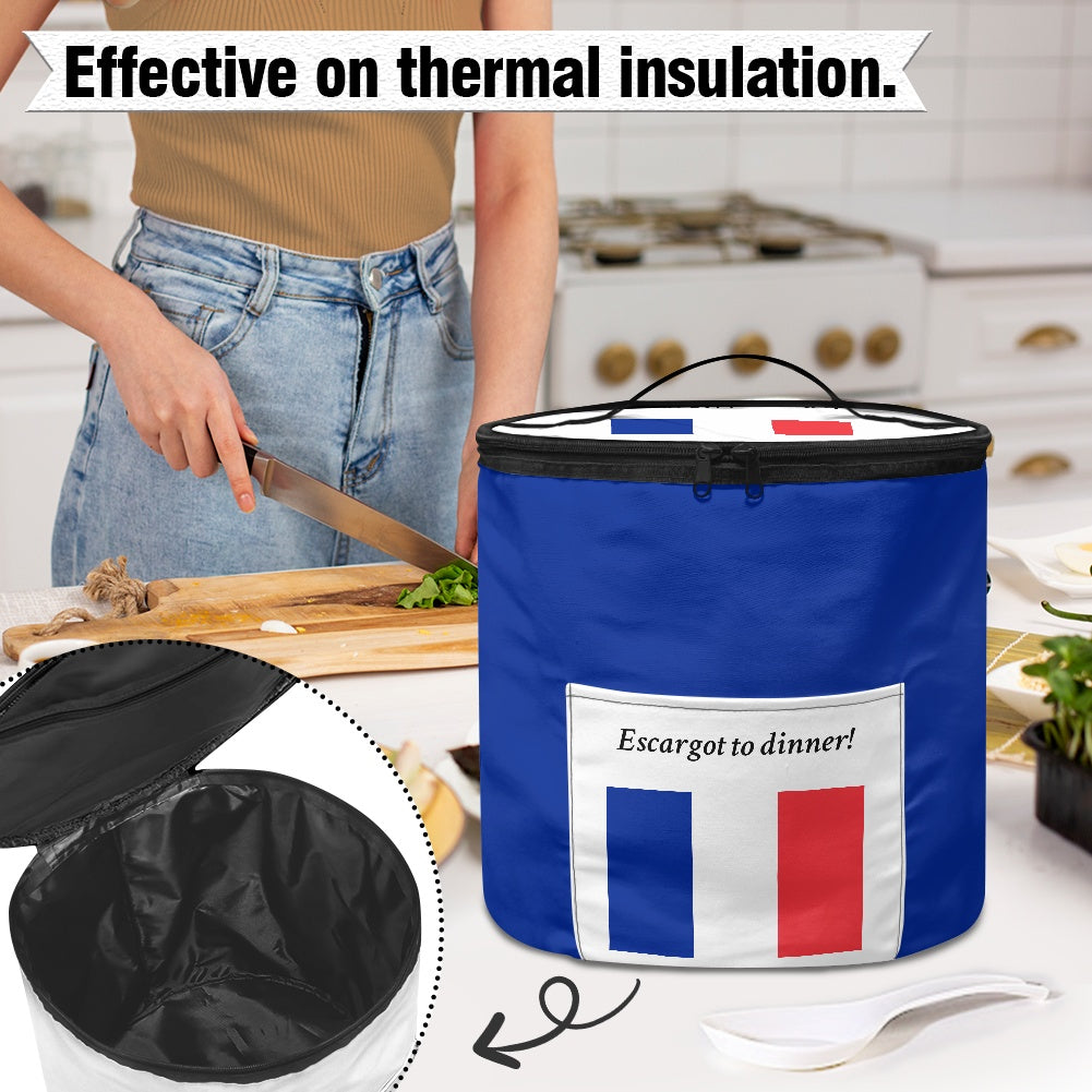 France Flag Inspired "Escargot to dinner!" Electric Pressure Cooker Insulation Bag