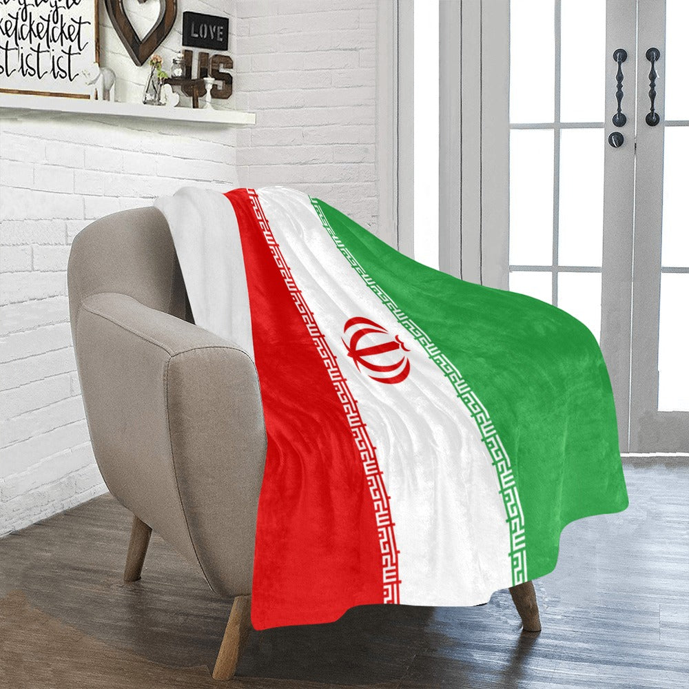[Luv My Flag] cozy Iranian flag blanket on chair.