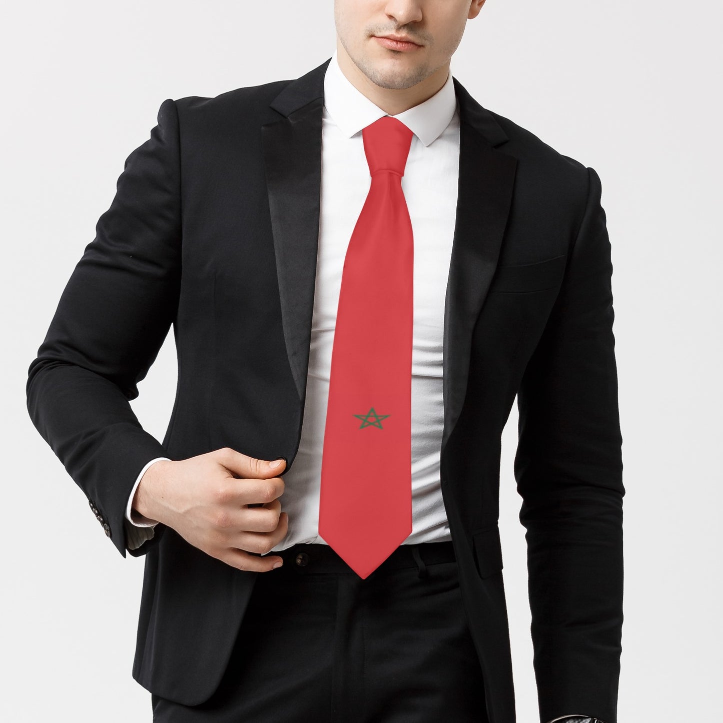 Morocco Flag Inspired Classic Necktie (Two Sides)