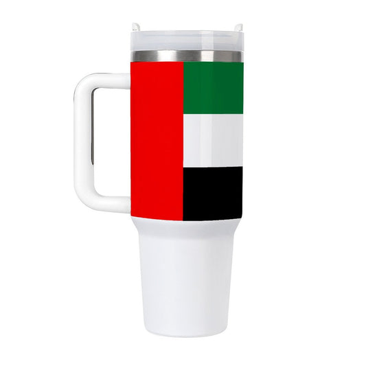 Travel mug featuring United Arab Emirates flag, [Brand] design.