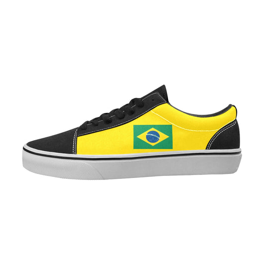 Brazil Flag Inspired Men's Lace-Up Canvas Shoes