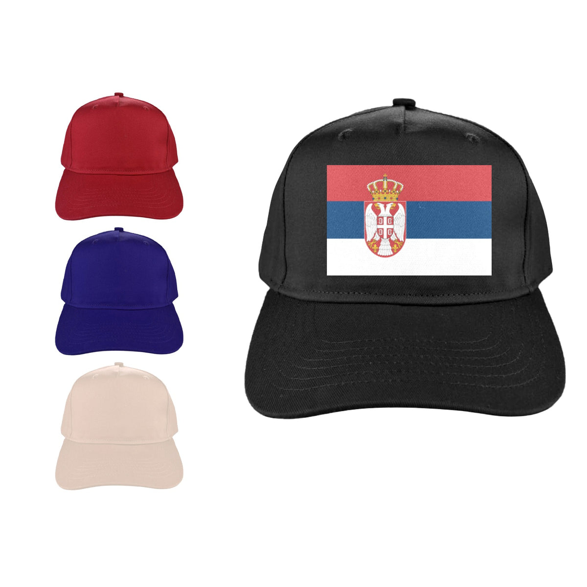 Serbia Flag Inspired Baseball Cap | Printed in the  USA