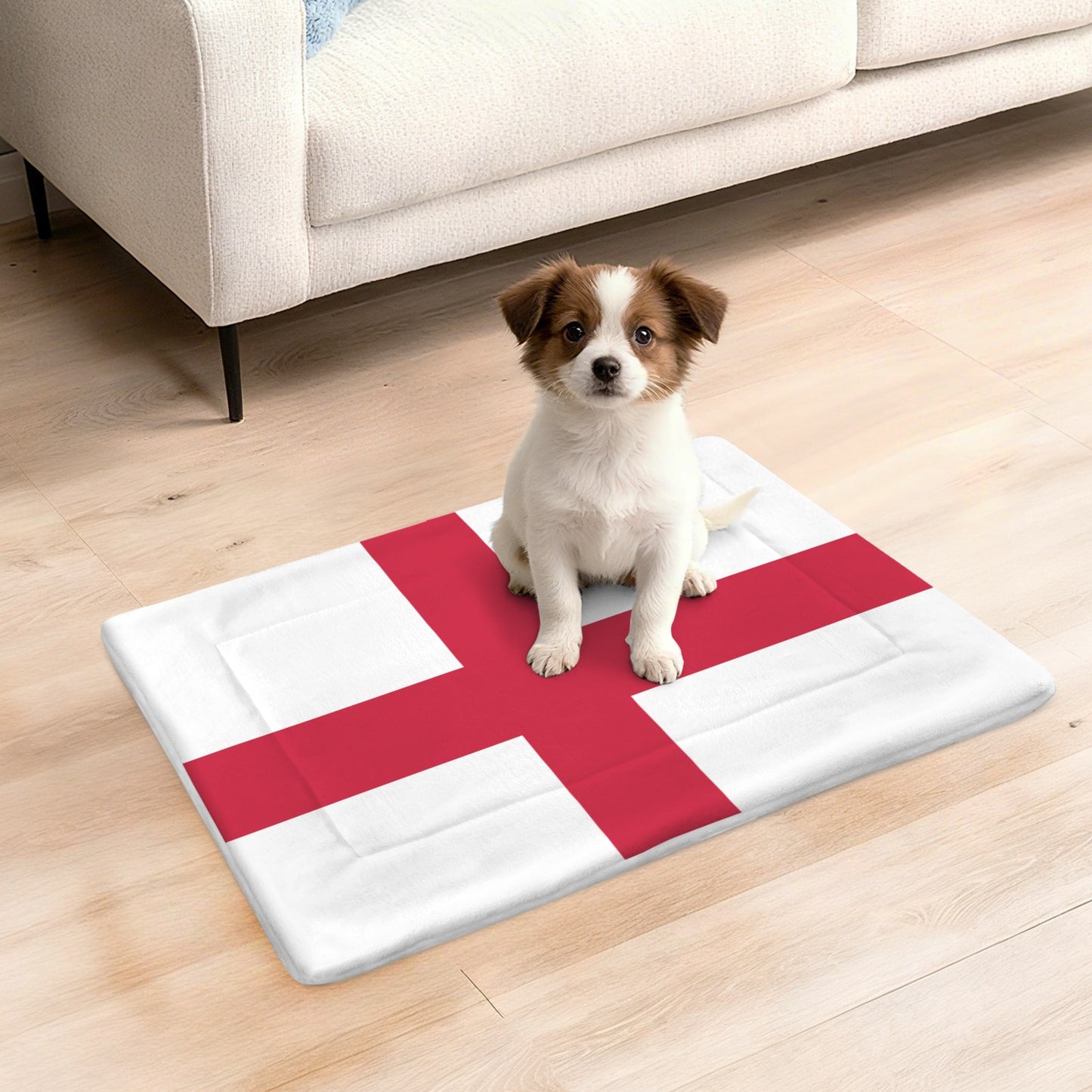 England Flag Inspired Pet Mat 25x18inch (Made in the USA)