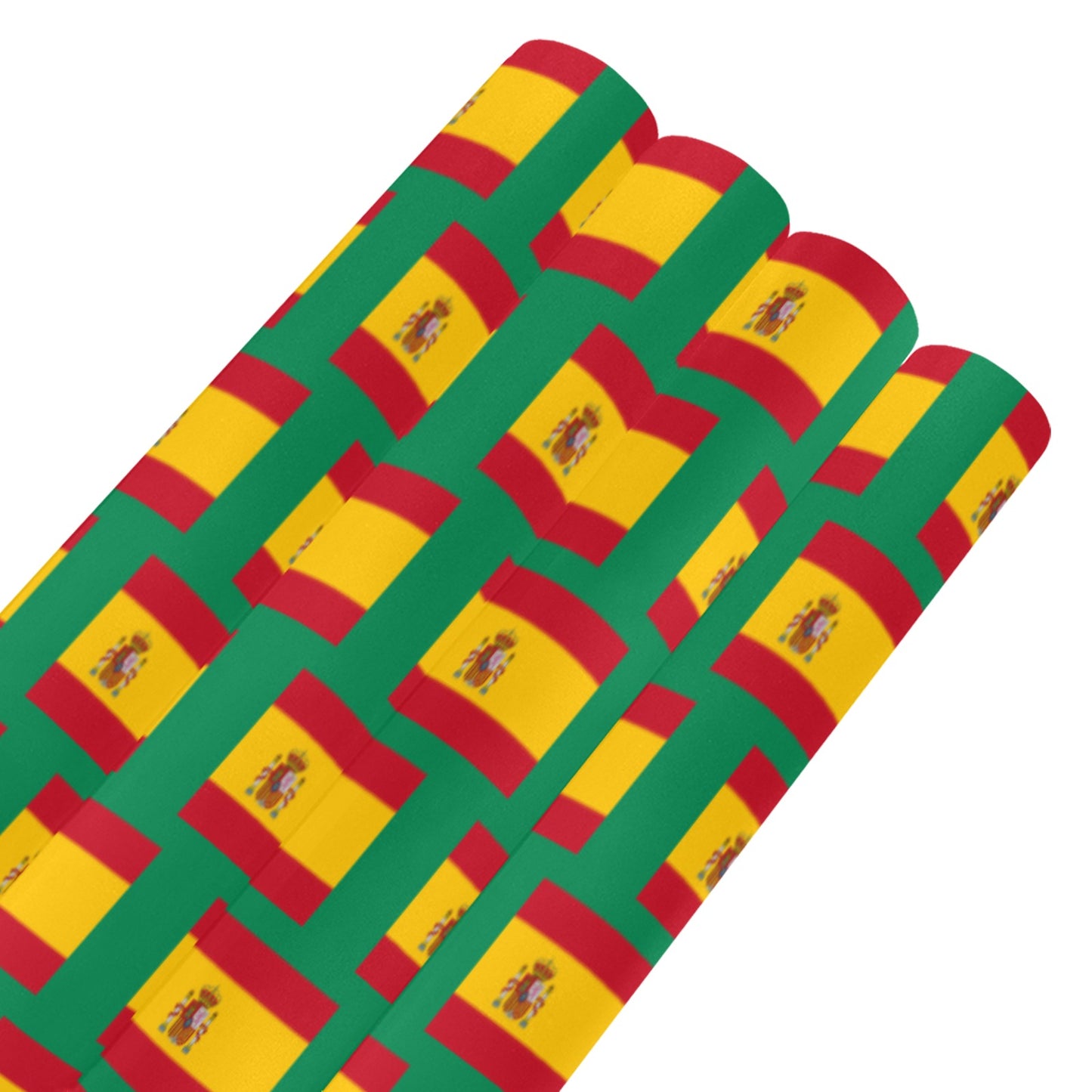Spain Flag Inspired Custom Gift Wrapping Paper 58"x 22.5" (4 Rolls)