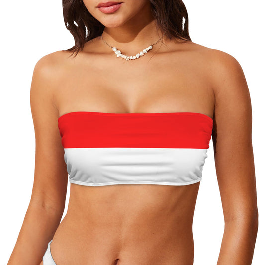 Indonesia Flag Inspired Bandeau Tube Bikini Top