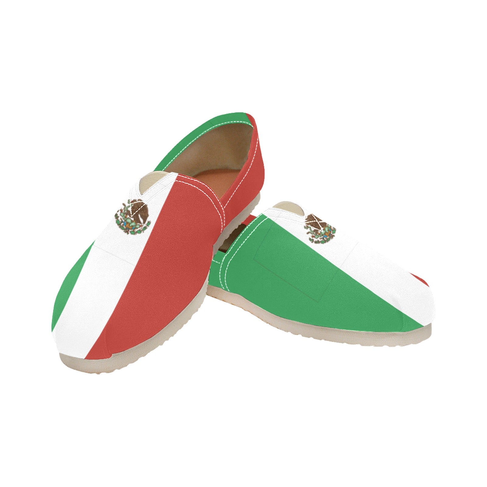 [Brand] shoes with Mexico flag colors and crest design.