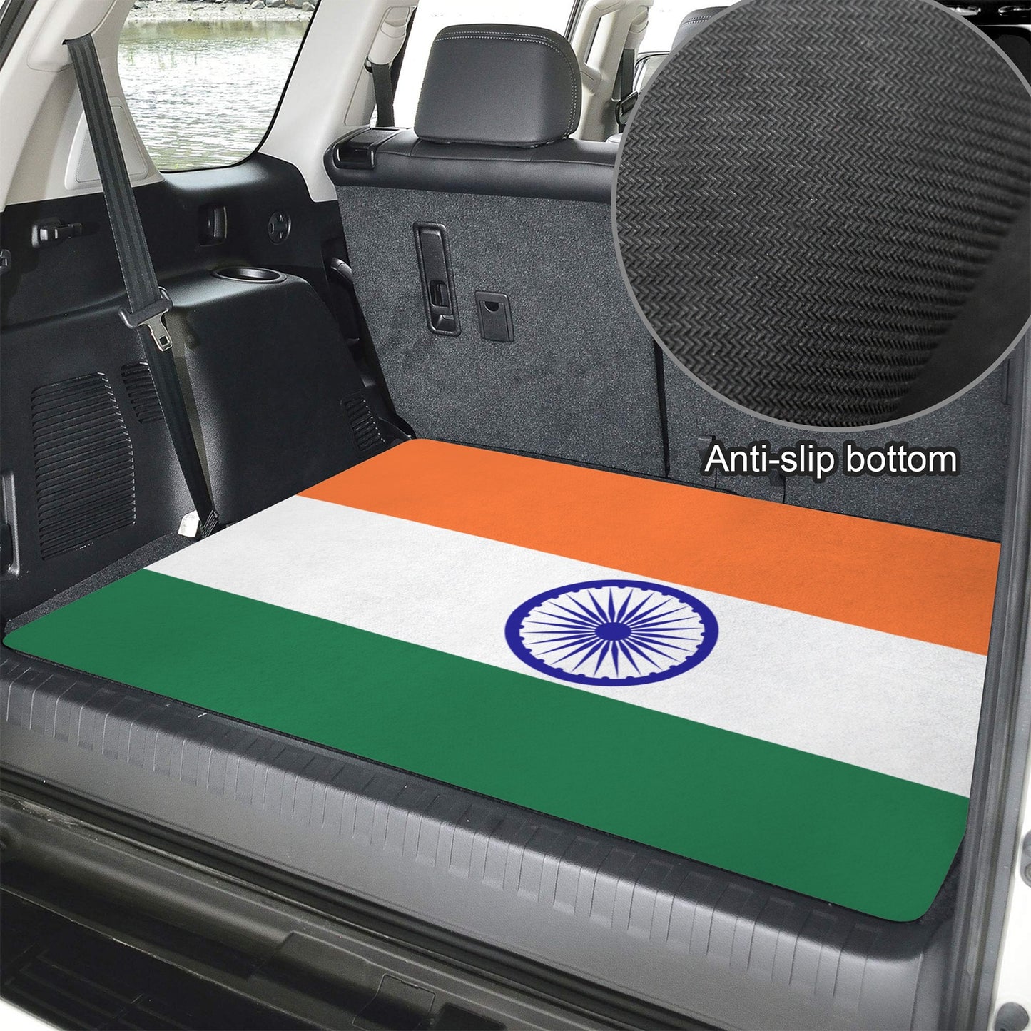 India Flag Inspired Car Trunk Mat 100 × 75 cm / 39.4 × 30 in Printed in the USA