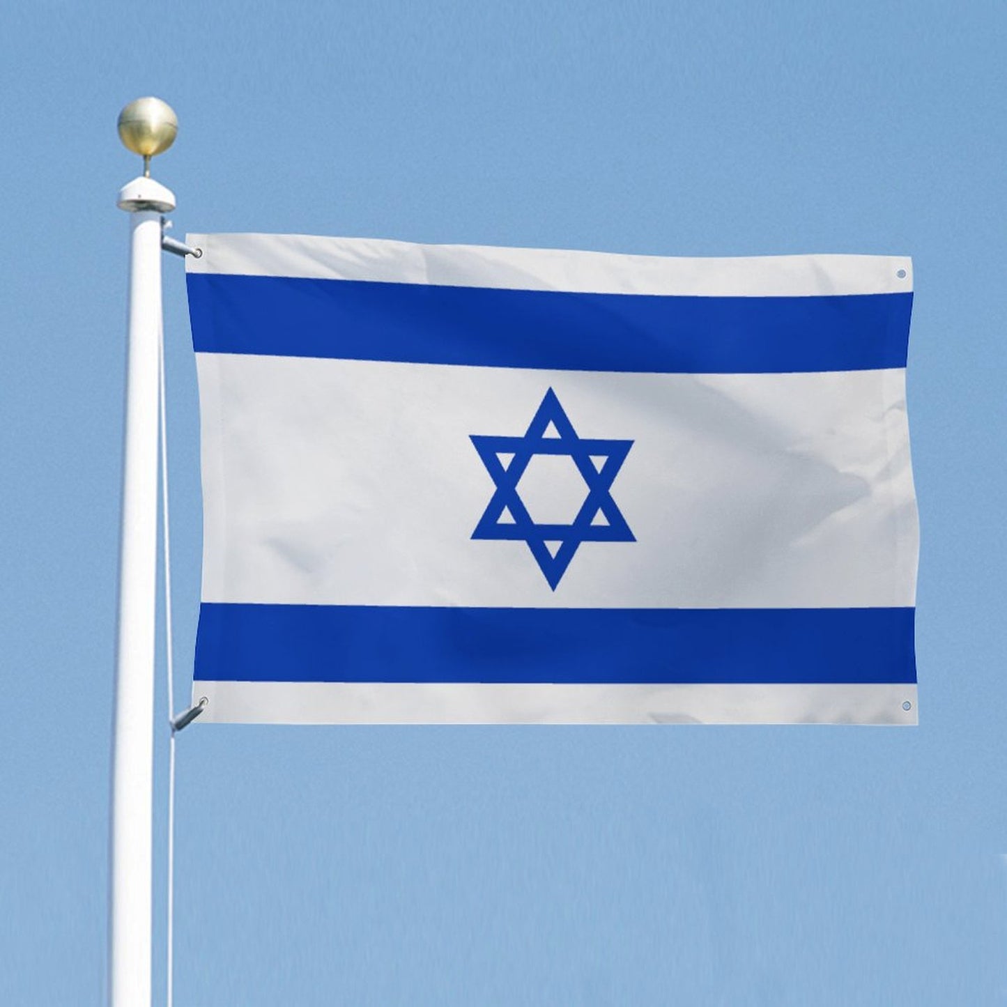 Israel Flag Inspired Wall Mount Flag with Four Grommets (35x59 in)
