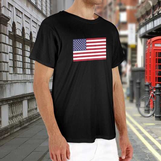 USA/American Flag Inspired Men's Heavy Cotton T-Shirt (Made in the USA)