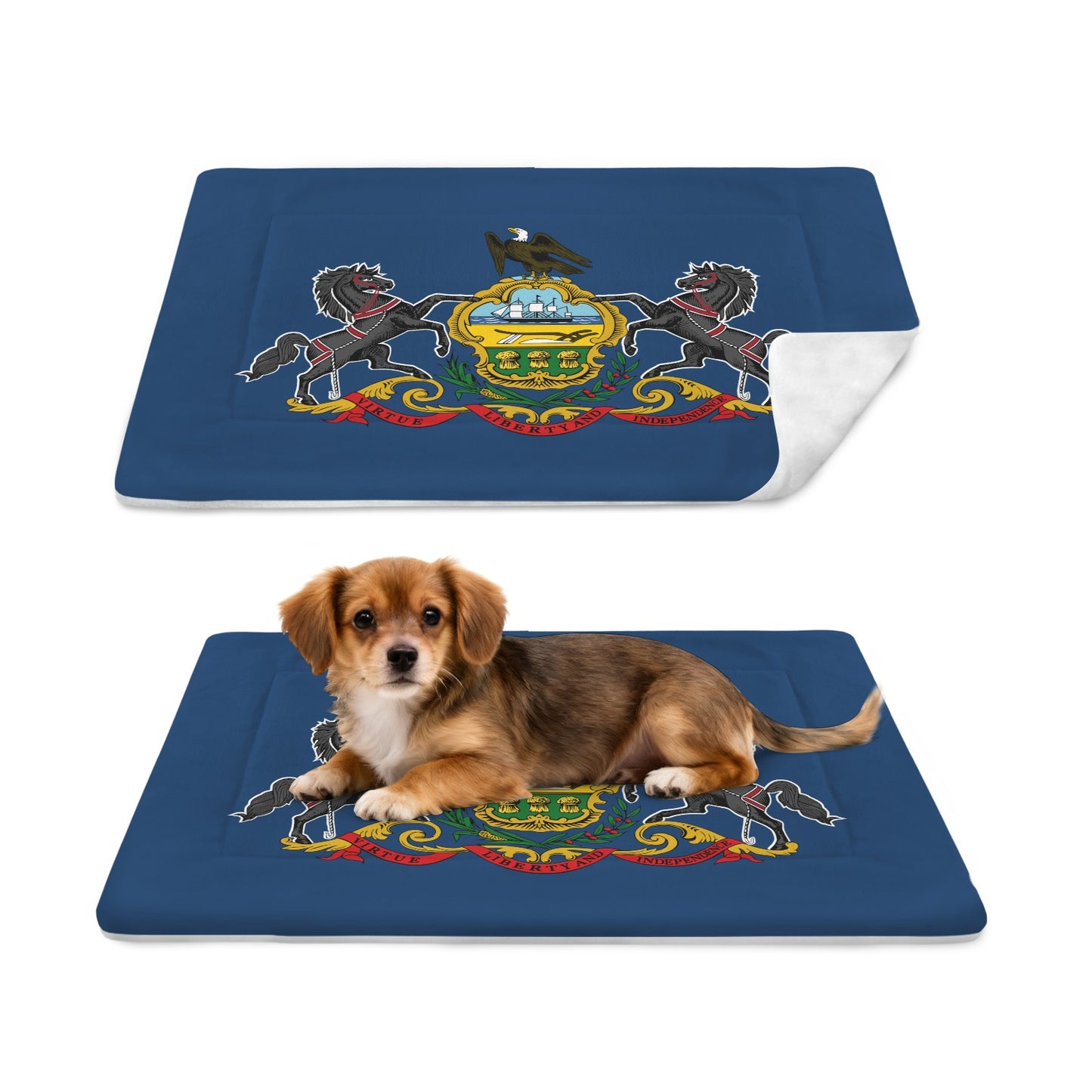 Pennsylvania Flag Inspired Pet Mat 25x18inch (Made in the USA)