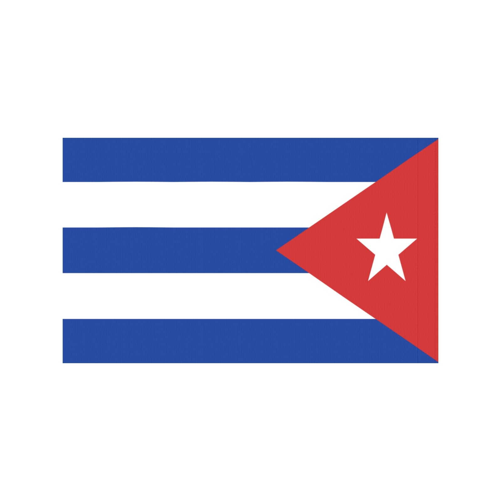 Cuban flag by Luv My Flag, red triangle, stripes.