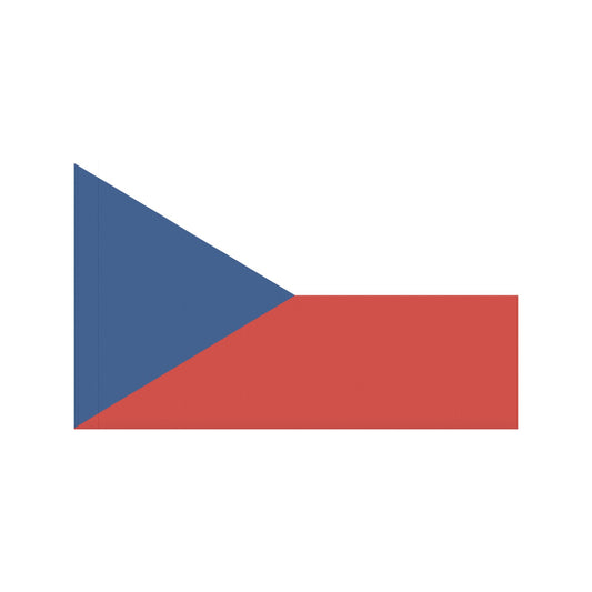 Triangular blue, red, white flag by Luv My Flag.