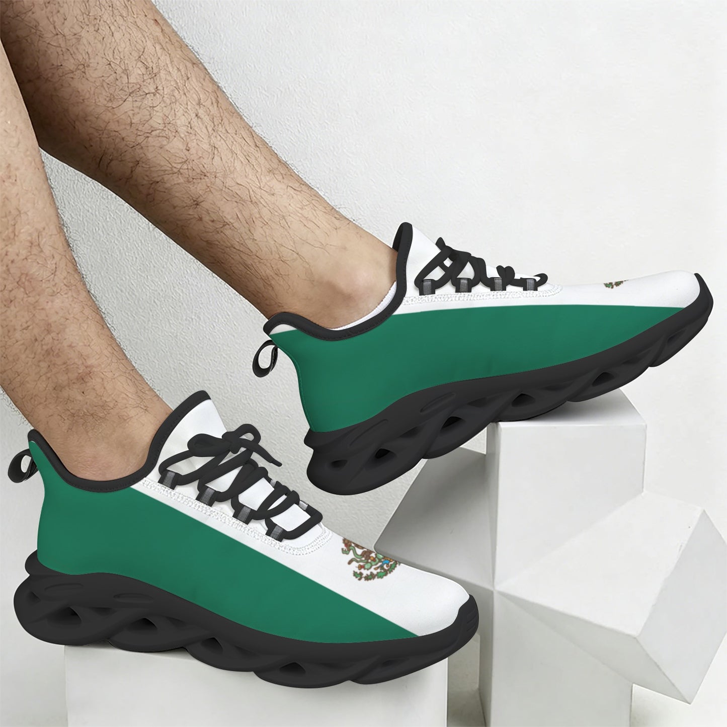 Mexico Flag Inspired Men's Twisted Sole Sneakers