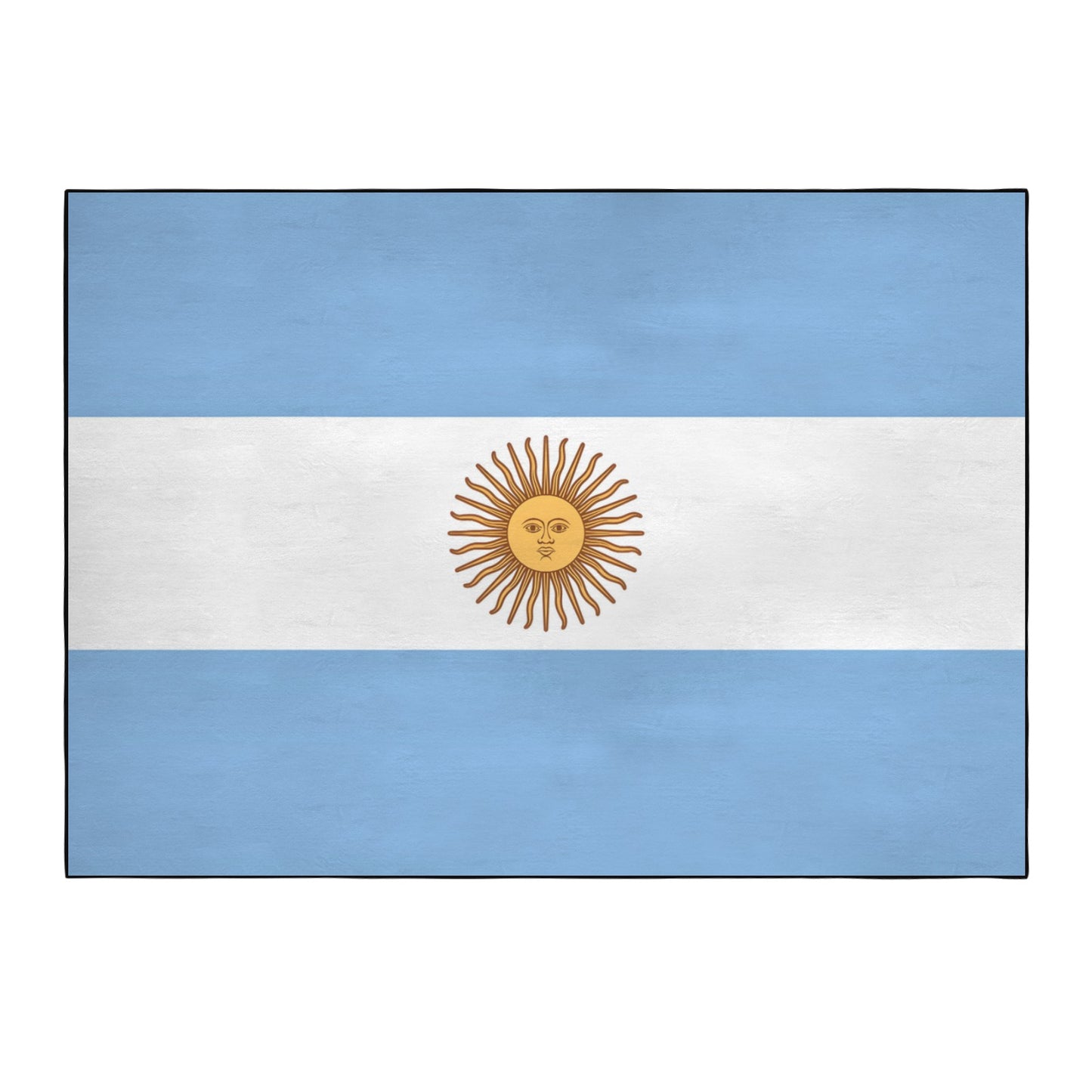 Argentina Flag Inspired 84x60 Inch Area Rug with Black Binding (Made in the USA)