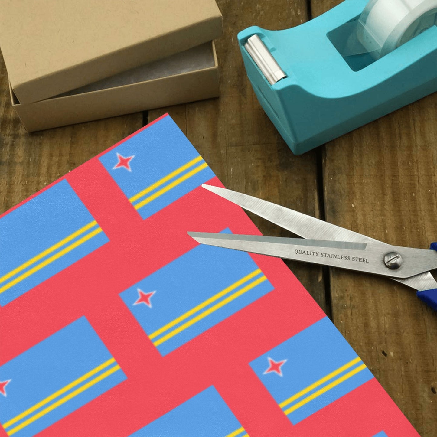 Aruba Flag Custom Gift Wrapping Paper 58"x 22.5" (4 Rolls)