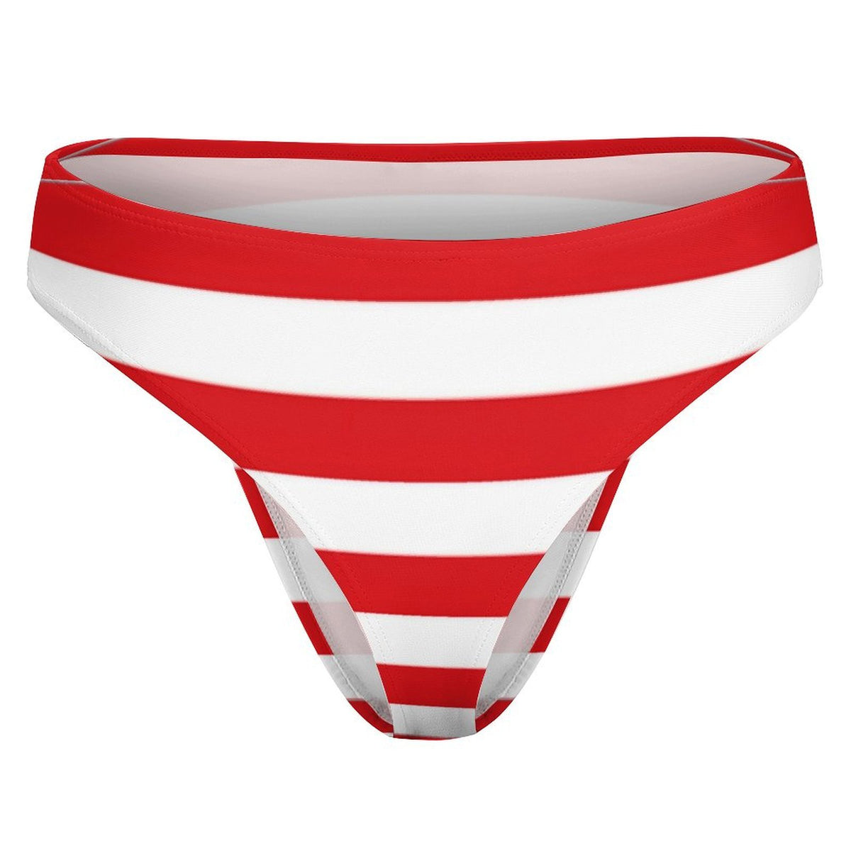 USA/American Flag Inspired Horizontal Stripes T-Back Thong Bikini