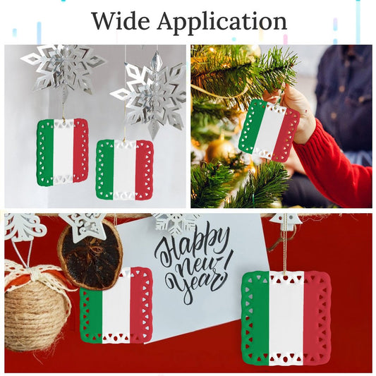 Italy Flag Inspired Square Ceramic Ornament Made in the USA