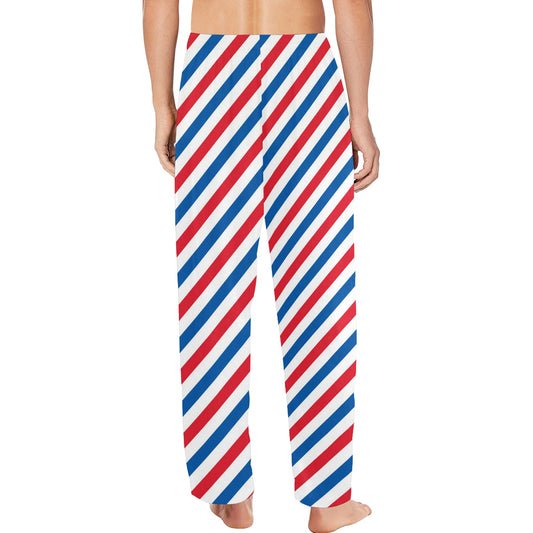 USA/American Flag Inspired Striped Pattern Men’s Pajama Trousers with Pockets (Made in the USA)