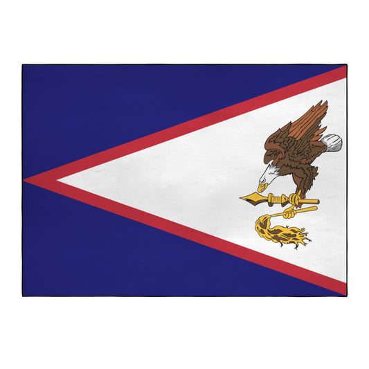 American Samoa Flag Inspired 84x60 Inch Area Rug with Black Binding (Made in the USA)