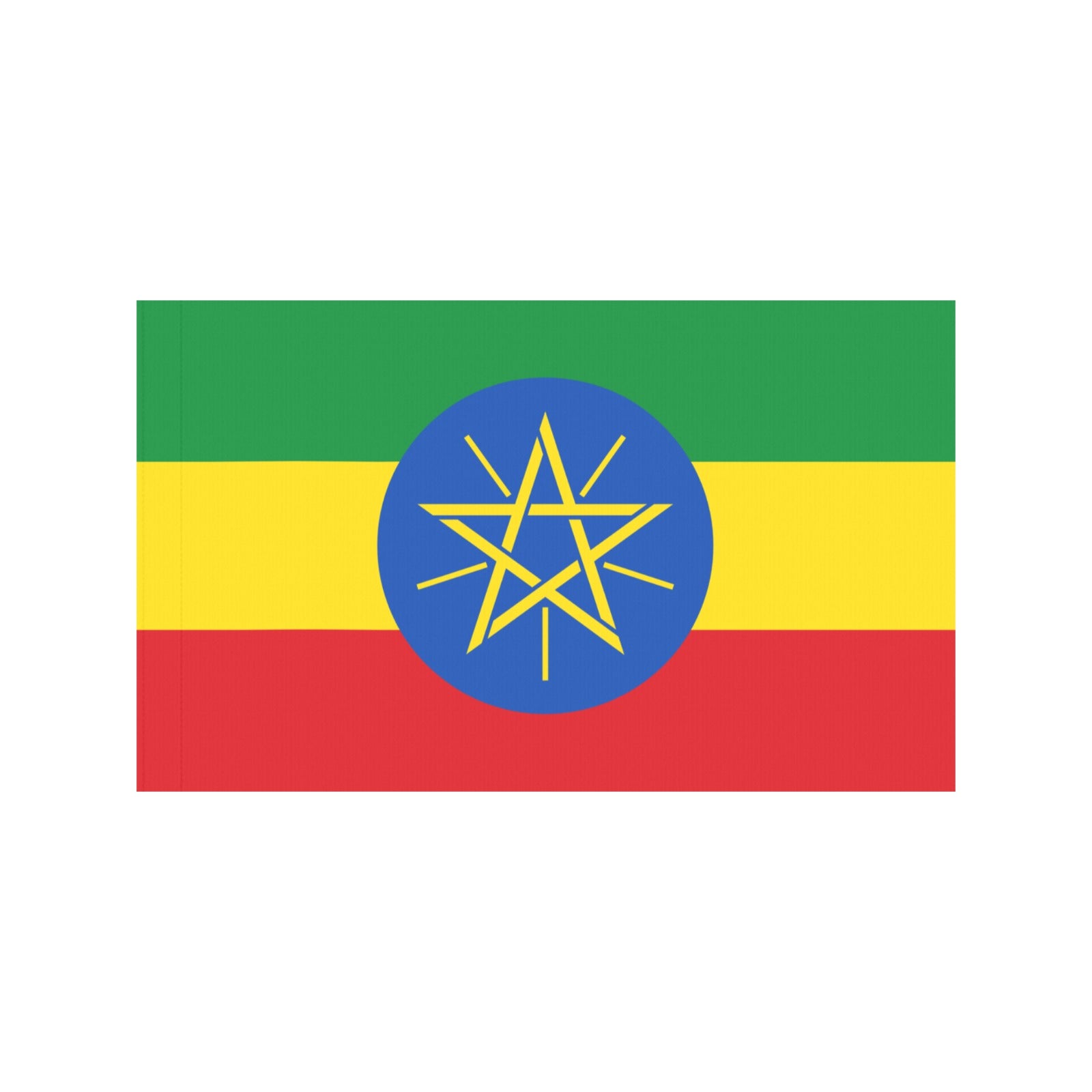 Luv My Flag: Ethiopian flag with green, yellow, red stripes.