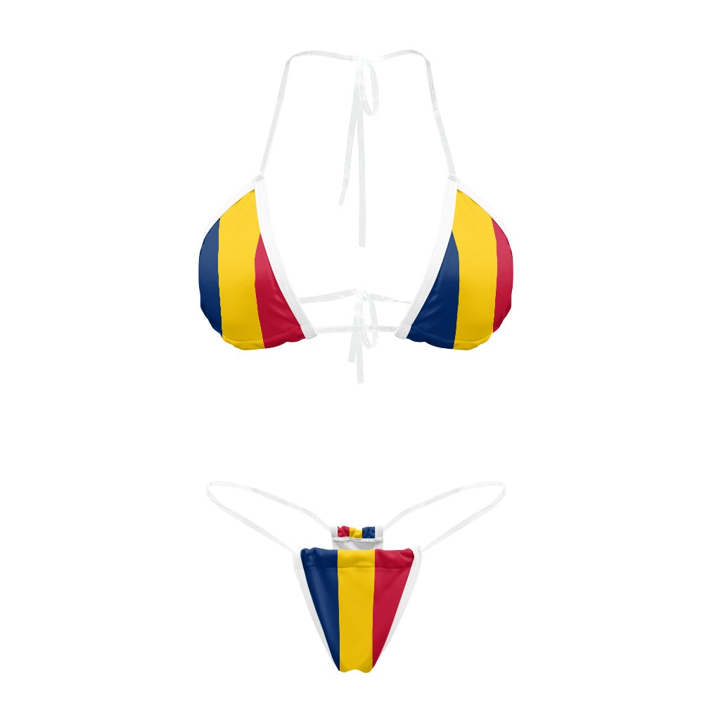 Chad Flag Inspired Transparent String Bikini