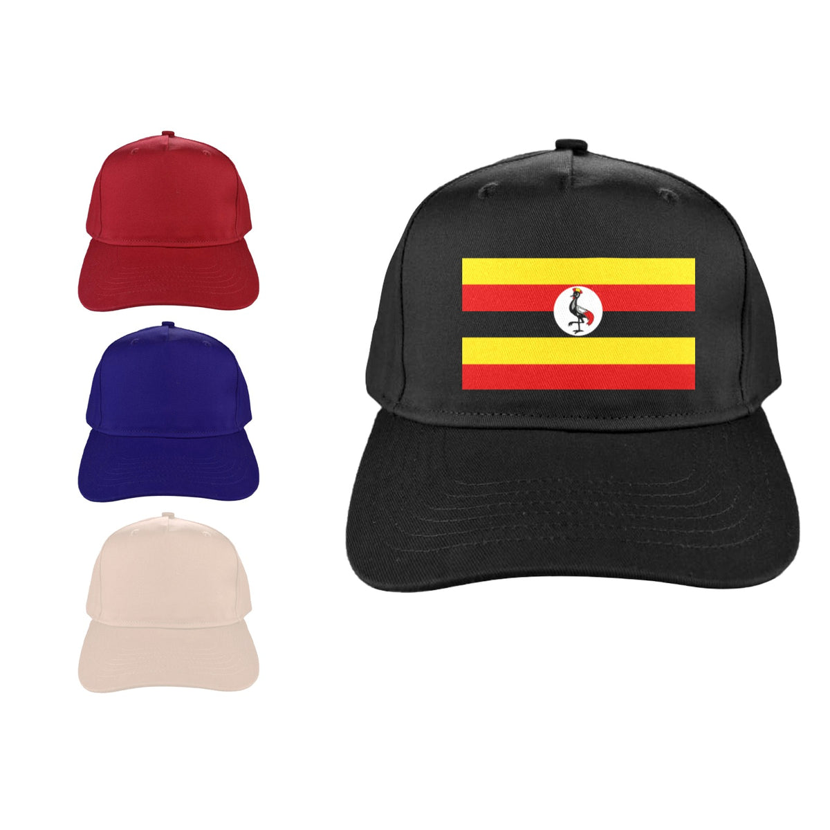 Uganda Flag Inspired Baseball Cap | Printed in the  USA