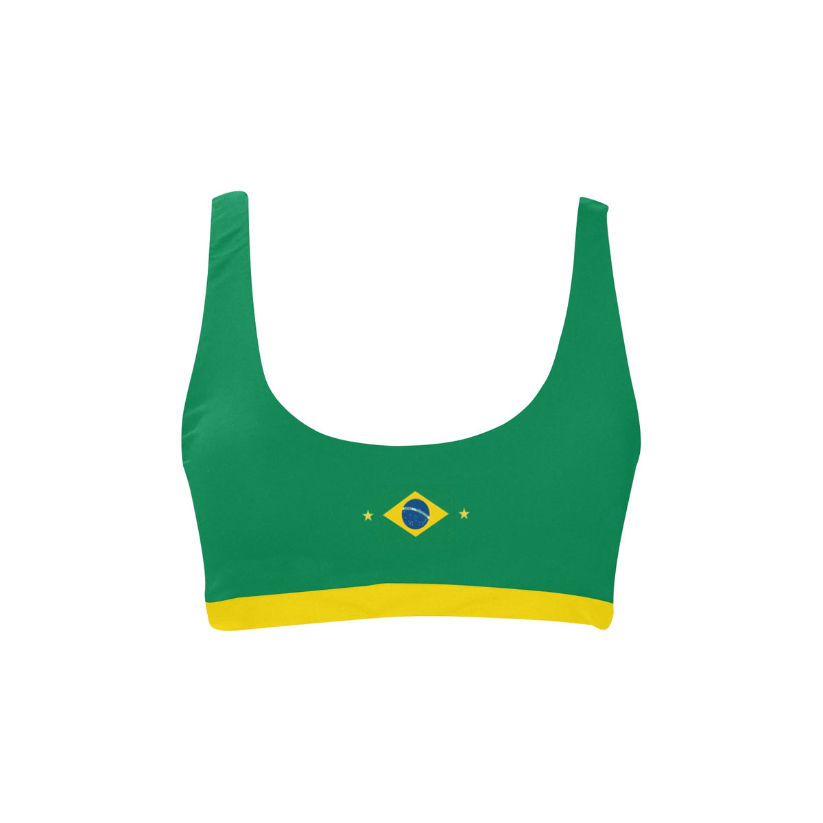 Brazil Flag Inspired Sport Bikini Top