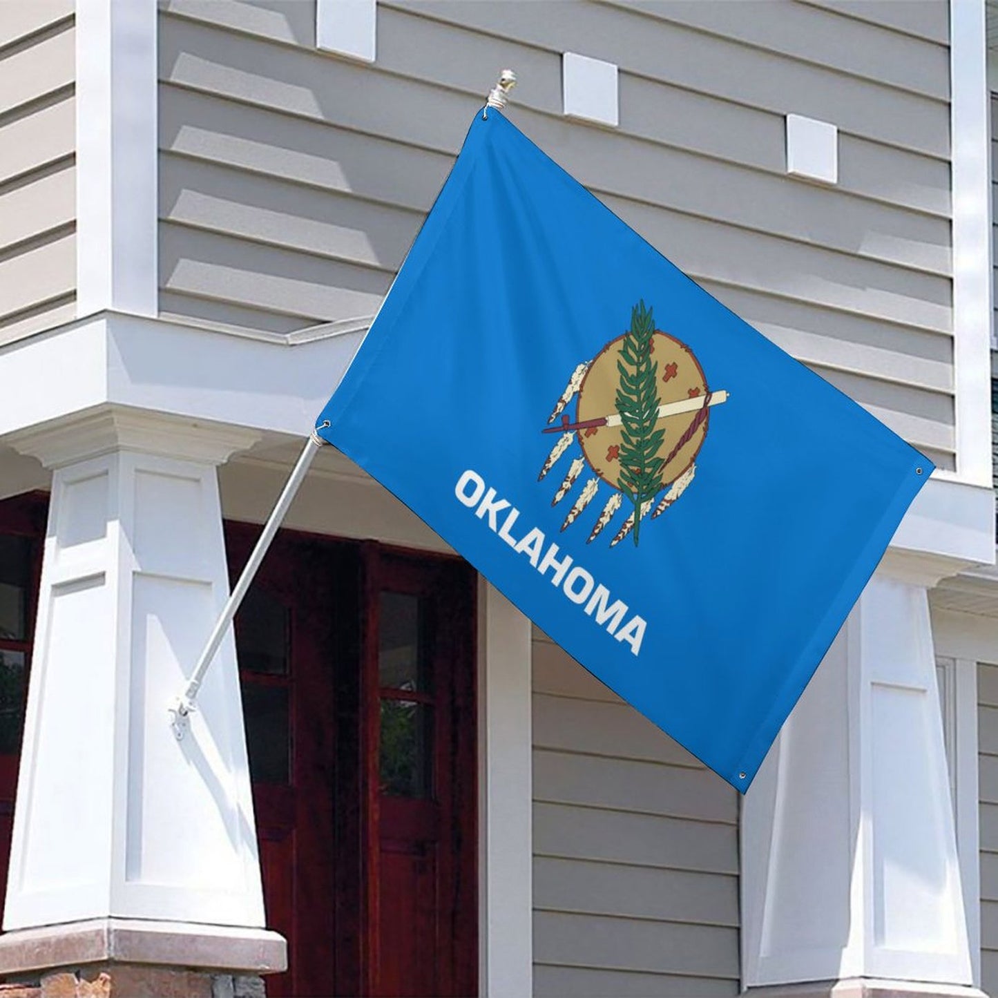 Oklahoma Flag Inspired Wall Mount Flag with Four Grommets (35x59 in)