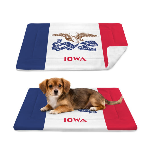 Iowa Flag Inspired Pet Mat 25x18inch (Made in the USA)